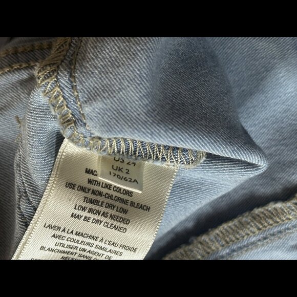 Free People Jeans 24 Blue Acid Wash Denim Penny Pull On Low Rise Bell Bottom - Picture 6 of 6